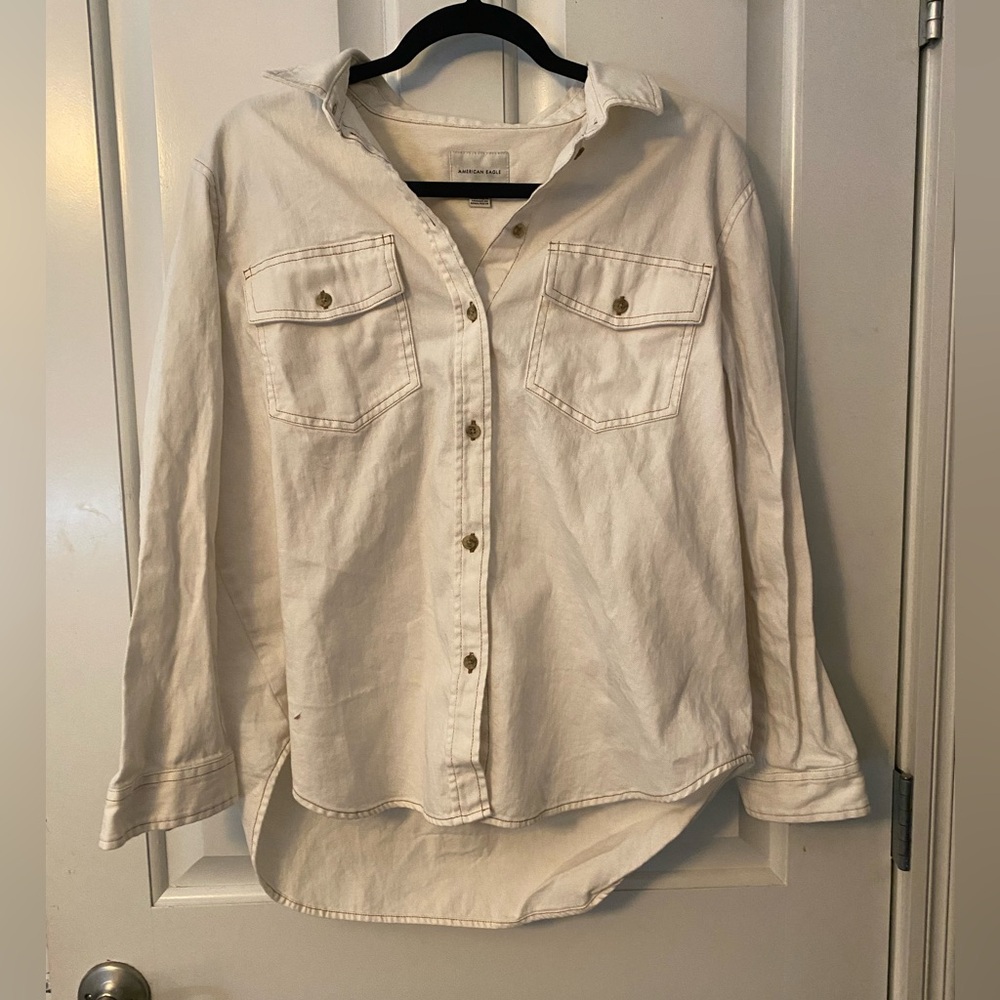 American Eagle Women’s Button Down White Top